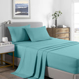 Royal Comfort 2000 Thread Count Bamboo Cooling Sheet Set Ultra Soft Bedding - Queen - Aqua - Front View