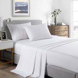Royal Comfort 2000 Thread Count Bamboo Cooling Sheet Set Ultra Soft Bedding - King - White - Front View