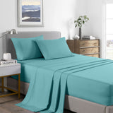 Royal Comfort 2000 Thread Count Bamboo Cooling Sheet Set Ultra Soft Bedding - King Single - Aqua - Front View
