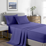 Royal Comfort 2000 Thread Count Bamboo Cooling Sheet Set Ultra Soft Bedding - King Single - Royal Blue - Front View