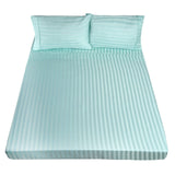 Royal Comfort 1200TC Soft Sateen Damask Stripe Cotton Blend Sheet Pillowcase Set - Queen - Mist - Front View
