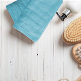 Royal Comfort Eden Egyptian Cotton 600GSM 8 Piece Luxury Bath Towels Set - Aqua - Top-Down View