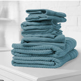 Royal Comfort Eden Egyptian Cotton 600GSM 8 Piece Luxury Bath Towels Set - Turquoise - Front View
