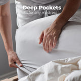 Royal Comfort 1500 Thread Count Cotton Rich Sheet Set 4 Piece Ultra Soft Bedding - King - Stone - Rear View