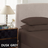 Royal Comfort 1500 Thread Count Cotton Rich Sheet Set 3 Piece Ultra Soft Bedding - Double - Dusk Grey - 45-Degree Angle