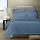 Royal Comfort 1200TC Quilt Cover Set Damask Cotton Blend Luxury Sateen Bedding - King - Blue Fog - Front View