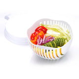 Instant Salad Maker Tool Easy Convenient Quick Healthy Vegetable Slicer White - Top-Down View