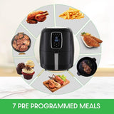 Digital Air Fryer 7L Black LED Display Kitchen Couture Healthy Oil Free Cooking - Front View