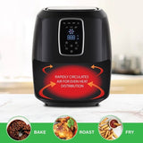 Digital Air Fryer 7L Black LED Display Kitchen Couture Healthy Oil Free Cooking - Top-Down View