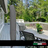 Milano 3M Outdoor Umbrella Cantilever With Protective Cover Patio Garden Shade - Grey - Side View
