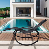 Arcadia Furniture Zero Gravity Portable Foldable Rocking Chair Recliner Lounge - Black - Top-Down View