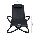 Arcadia Furniture Zero Gravity Portable Foldable Rocking Chair Recliner Lounge - Black - Extra Image