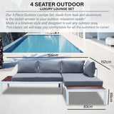 Milano 3pc Outdoor Furniture Lounge Sofa Set Poolside Deck Patio Setting Garden - Side View