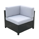 Milano 5 Piece Wicker Rattan Sofa Set Black Grey Outdoor Lounge Patio Furniture - Extra Image