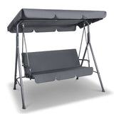 Milano Outdoor Swing Bench Seat Chair Canopy Furniture 3 Seater Garden Hammock - Grey - Top-Down View