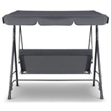 Milano Outdoor Swing Bench Seat Chair Canopy Furniture 3 Seater Garden Hammock - Grey