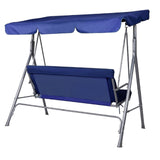 Milano Outdoor Swing Bench Seat Chair Canopy Furniture 3 Seater Garden Hammock - Dark Blue - 45-Degree Angle