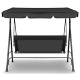 Milano Outdoor Swing Bench Seat Chair Canopy Furniture 3 Seater Garden Hammock - Black