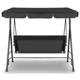 Milano Outdoor Swing Bench Seat Chair Canopy Furniture 3 Seater Garden Hammock - Black - 45-Degree Angle