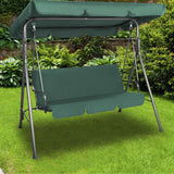 Milano Outdoor Swing Bench Seat Chair Canopy Furniture 3 Seater Garden Hammock - Dark Green - Side View