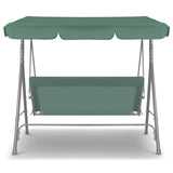 Milano Outdoor Swing Bench Seat Chair Canopy Furniture 3 Seater Garden Hammock - Dark Green - Top-Down View