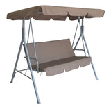 Milano Outdoor Swing Bench Seat Chair Canopy Furniture 3 Seater Garden Hammock - Coffee - Top-Down View