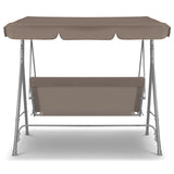 Milano Outdoor Swing Bench Seat Chair Canopy Furniture 3 Seater Garden Hammock - Coffee - 45-Degree Angle