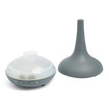 Essential Oil Diffuser Ultrasonic Humidifier Aromatherapy LED Light 200ML 3 Oils - Matte Grey - Side View