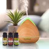 Essential Oils Ultrasonic Aromatherapy Diffuser Air Humidifier Purify 400ML - Light Wood - Front View