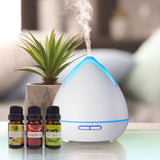 Essential Oils Ultrasonic Aromatherapy Diffuser Air Humidifier Purify 400ML - White - Front View
