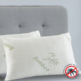 Royal Comfort Luxury Bamboo Covered Memory Foam Pillow Twin Pack Hypoallergenic - 45-Degree Angle