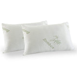 Royal Comfort Luxury Bamboo Covered Memory Foam Pillow Twin Pack Hypoallergenic - Front View