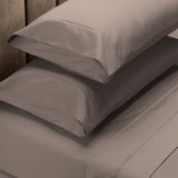 Renee Taylor 1500 Thread Count Pure Soft Cotton Blend Flat & Fitted Sheet Set Stone King - Front View