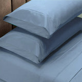Renee Taylor 1500 Thread Count Pure Soft Cotton Blend Flat & Fitted Sheet Set Indigo King - Front View