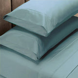 Renee Taylor 1500 Thread Count Pure Soft Cotton Blend Flat & Fitted Sheet Set Mist King - Front View