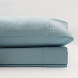Renee Taylor 1500 Thread Count Pure Soft Cotton Blend Flat & Fitted Sheet Set Mist King - Side View