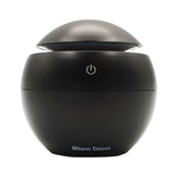 Milano Ultrasonic USB Diffuser with 10 Aroma Oils Humidifier LED Light 130ml - Black - Side View
