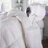 Duck Feather & Down Quilt 500GSM + Duck Feather and Down Pillows 2 Pack Combo - Queen - White - Front View