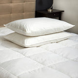 Goose Feather & Down Quilt 500GSM + Goose Feather and Down Pillows 2 Pack Combo - Queen - White - Side View