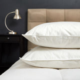 Goose Feather & Down Quilt 500GSM + Goose Feather and Down Pillows 2 Pack Combo - King - White - Front View