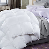 50% Duck Feather & 50% Duck Down Quilt 500GSM + Duck Pillows Twin Pack Combo - Single - White - Front View