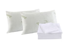 Royal Comfort Bamboo Blend Sheet Set 1000TC and Bamboo Pillows 2 Pack Ultra Soft - Queen - White