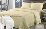Royal Comfort Bamboo Blend Sheet Set 1000TC and Bamboo Pillows 2 Pack Ultra Soft - Queen - Ivory - Front View