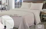 Royal Comfort Bamboo Blend Sheet Set 1000TC and Bamboo Pillows 2 Pack Ultra Soft - Queen - Warm Grey - Front View