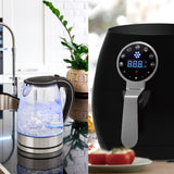 5 Litre Air Fryer Black And 1.7 Litre Kettle Blue LED Kitchen Package Deal Set - Front View
