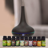 Milano Aroma Diffuser Set With 13 Pack Diffuser Oils Humidifier Aromatherapy - Dark Wood - Front View