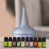 Milano Aroma Diffuser Set With 13 Pack Diffuser Oils Humidifier Aromatherapy - Matt Grey - Front View