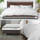 Azure Bed Frame + Comforpedic Mattress + 250GSM Bamboo Quilt Package Deal Set - Single - Front View