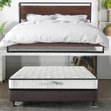 Azure Wood Bed Frame With Comforpedic Mattress Package Deal Bedroom Set - Single - White Brown - Front View