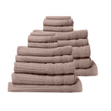 Royal Comfort 16 Piece Egyptian Cotton Eden Towel Set 600GSM Luxurious Absorbent - Champagne